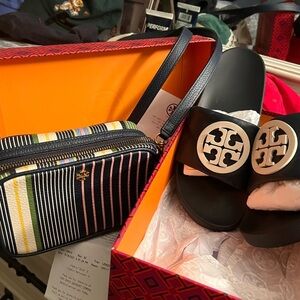 Blue Tory Burch slides size 7  …handbag sold separately